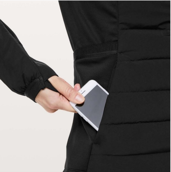 New Lululemon Black Down For It All Pullover Jacket 4 Quilted Stretch - Picture 6 of 14